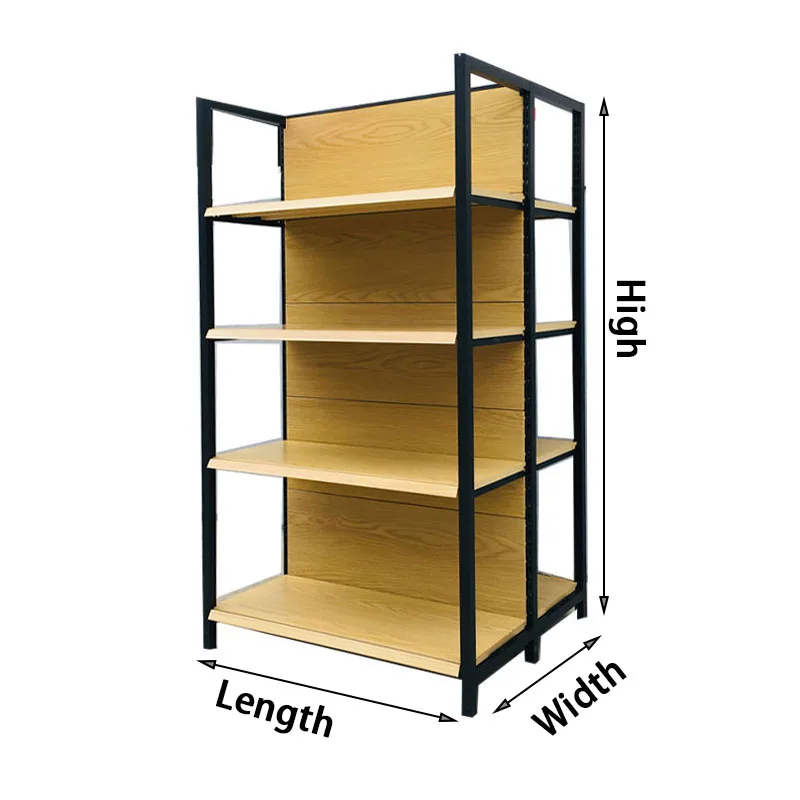 High Quality And Good Price Supermarket Steel Wood Display Rack Shelf