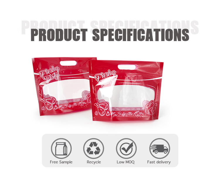 Bopp Antifog Food Packaging Microwavable Grilled Rotisserie Chicken Plastic Takeaway Carrier Bags