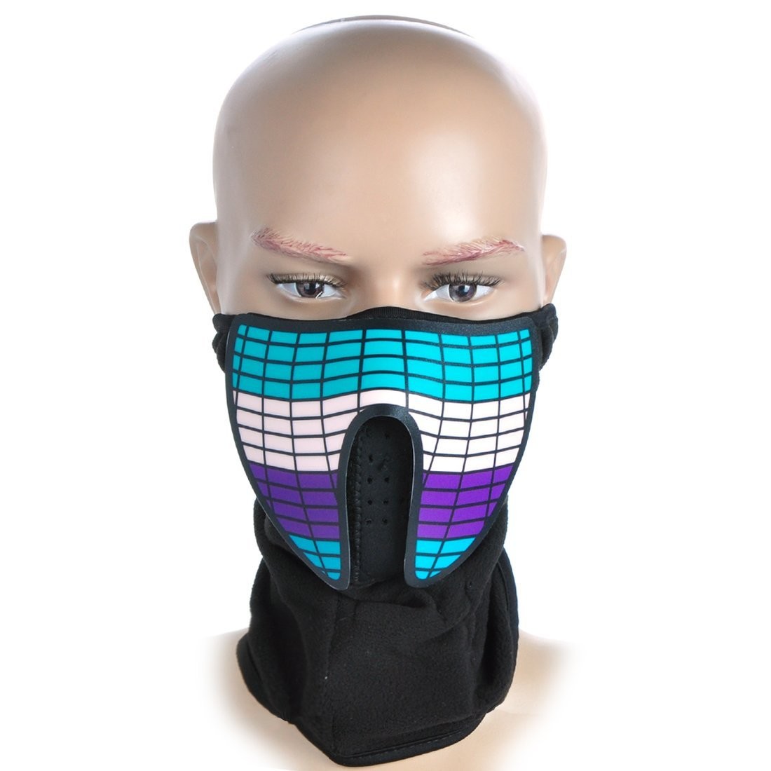 Ledes led mask Music LED/EL party mask with sound active and Luminous Light for Men and woman DJ funny mask