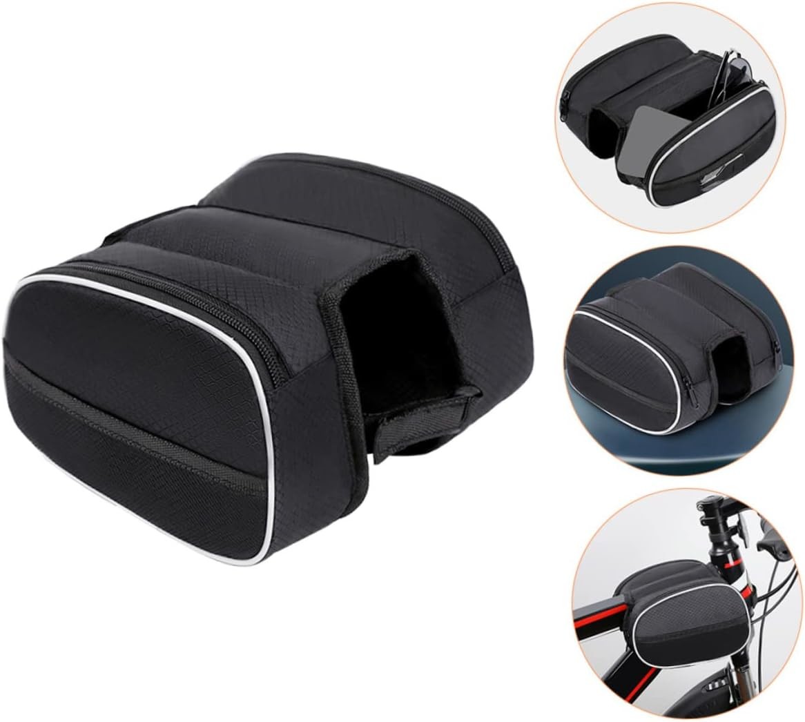 Bike Phone Front Frame Bag Waterproof Bicycle Handlebar Bag With Touch Screen Cell Phone Case Holder Cycling Storage