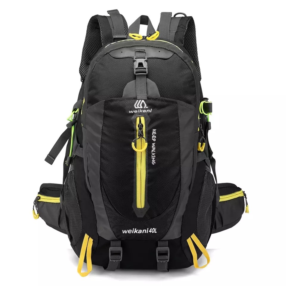 Black Waterproof Hiking Backpack 30-40L Camping Waterproof Cycle Backpacks