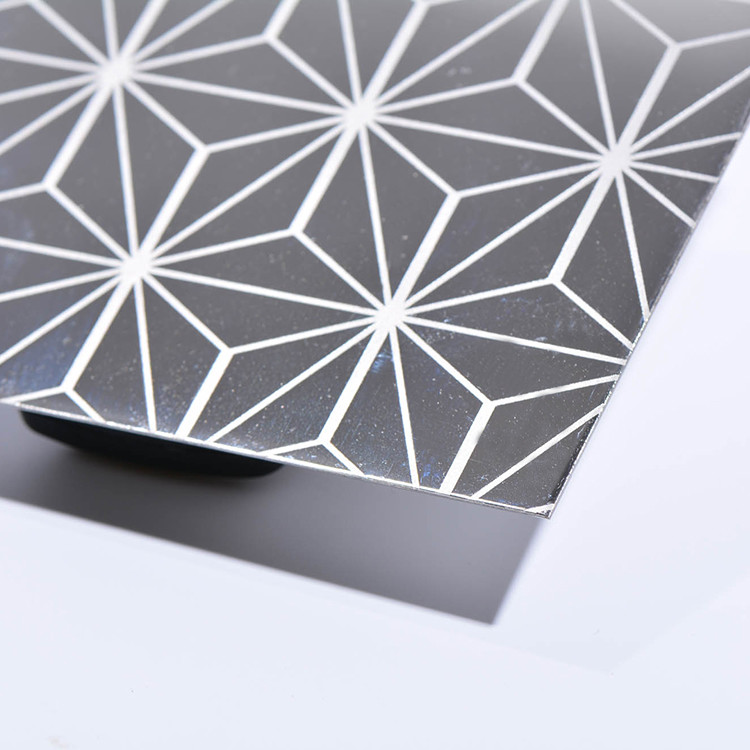 8K Mirror Glossy Etched Stainless Steel Sheet 316L 304 Cold Rolled 4 X 8FT