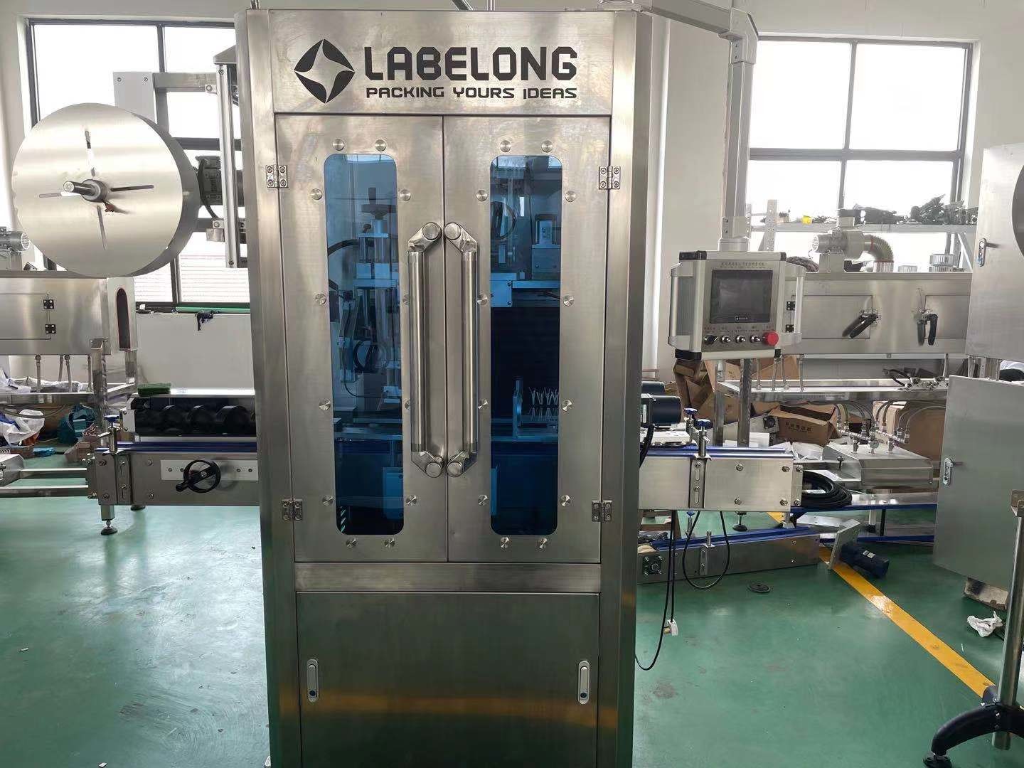 Carbonated Drink /juice 200 BPM Automatic PET GLASS Bottle shrink sleeve Labeling Machine