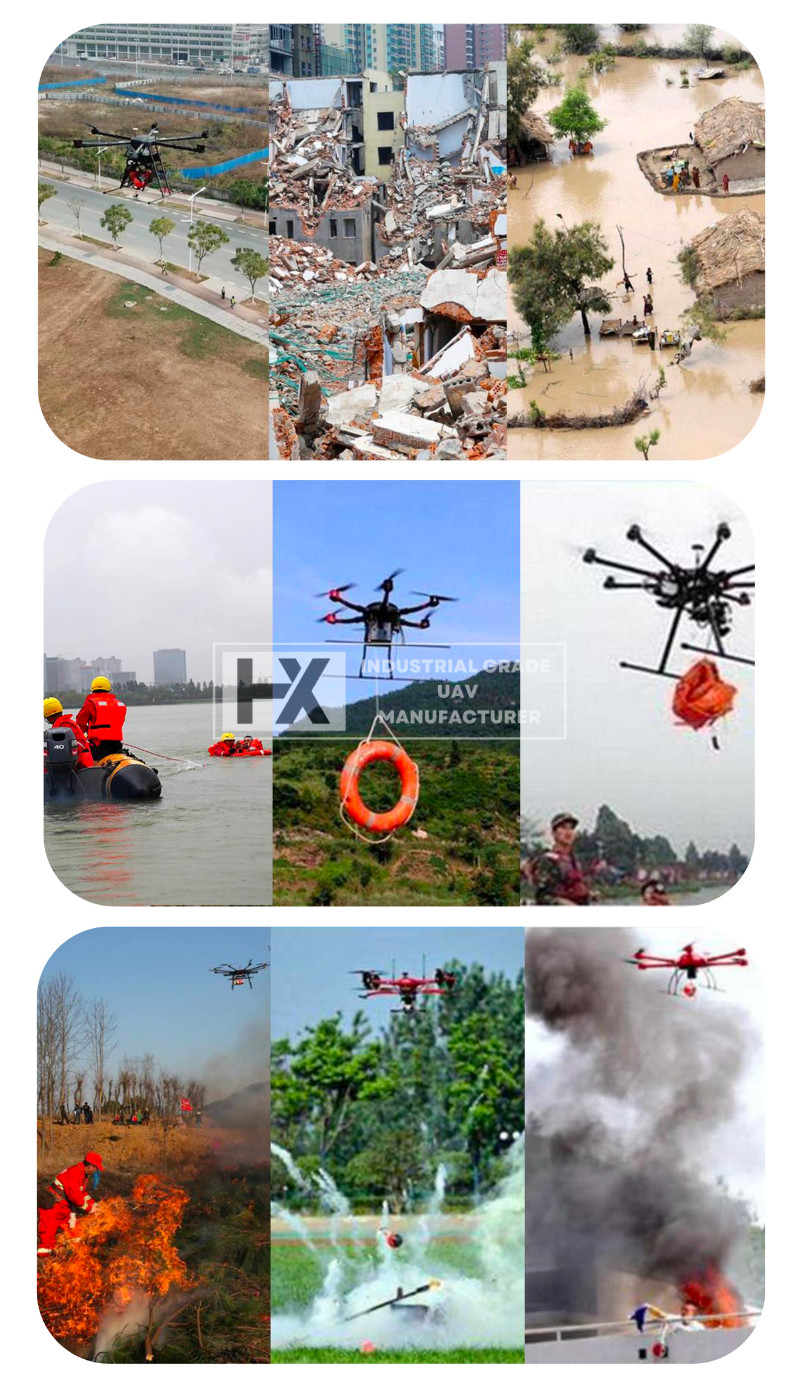 Lightweight Police Surveillance Security UAV Six Axis 6 Rotor 45 Minutes HX160MP