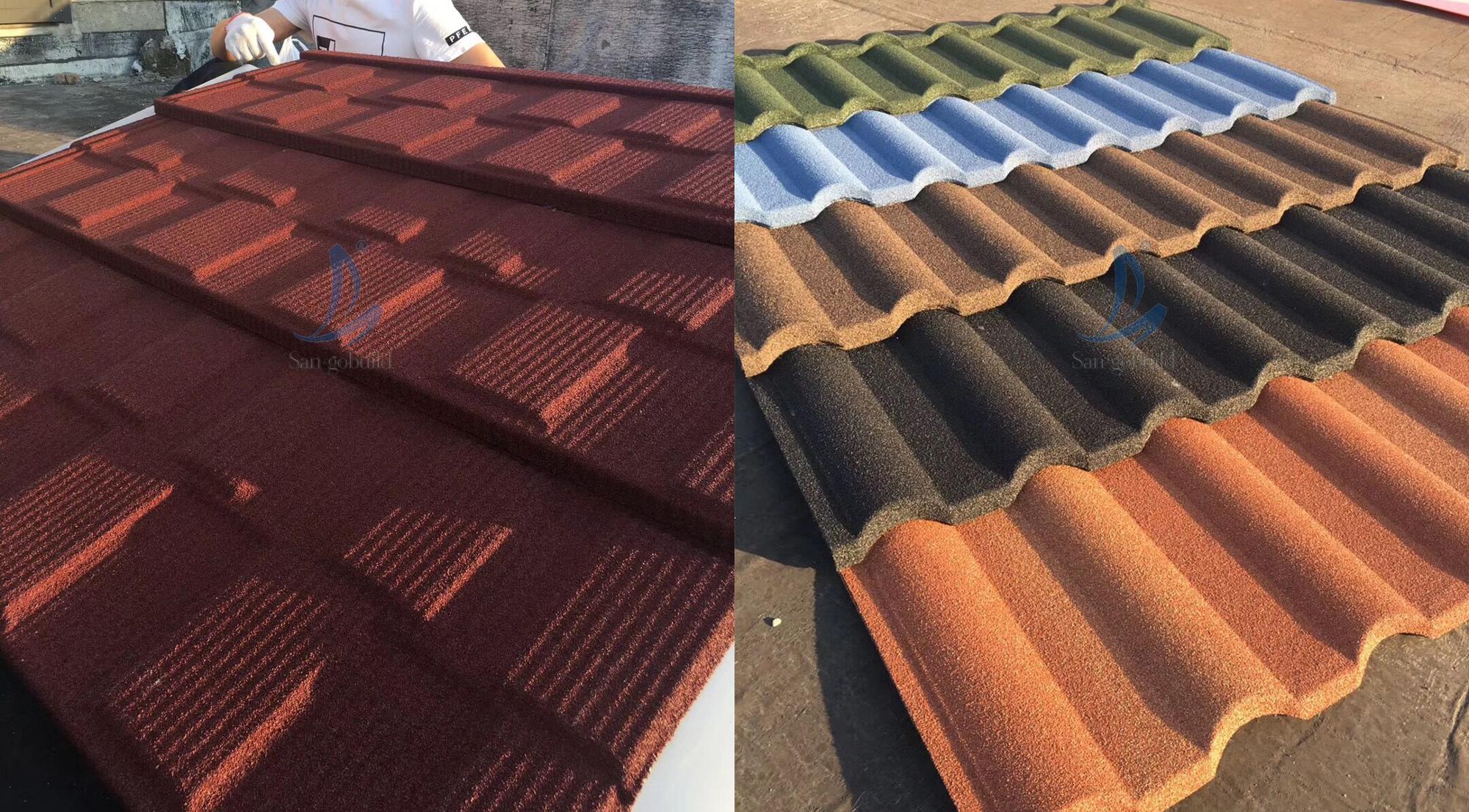 Guangzhou Factory Stone Coated Steel Roofing Tiles Zimbabwe