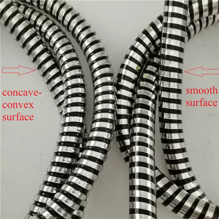 Silver Black Bathroom Custom Length Ultra-Flexible PVC Shower Hose 1.5M With And Finish