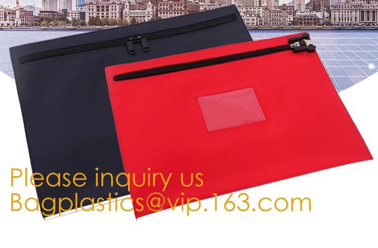 Zippered Money Pouch Bank Bag Security Deposit Bags Assorted Color Tool Bag Bank Bags Sealing Cargo Lock Mail Bag Securi