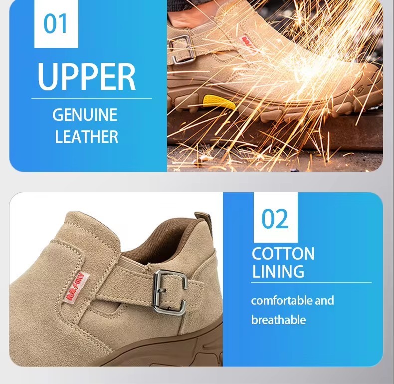 OEM/ODM Hot Selling Leather Welder Work Boot No Lace Steel Toe Safety Shoes For Men Industrial Wholesale
