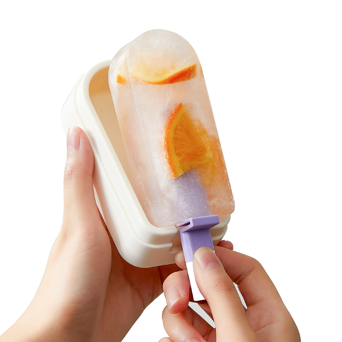 Kids Cartoon Popsicle Molds Food-Grade Silicone Ice Pop Cream Molds With Reusable Sticks Non-Stick Flat Design Easy Release