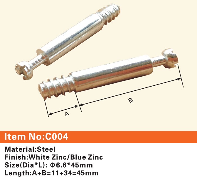 C004 Furniture connecting fittings:Steel bolt