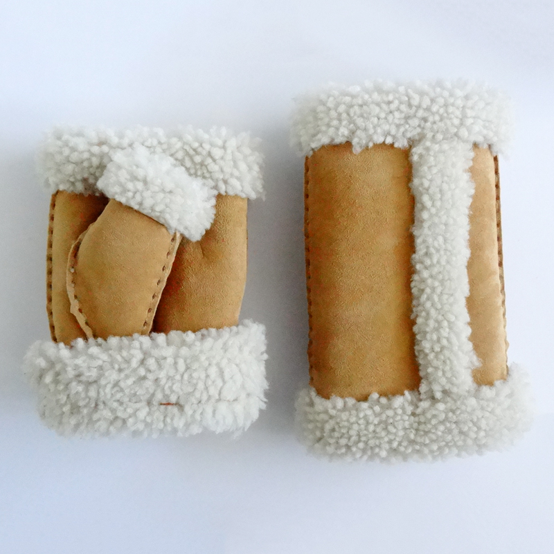 2019 New Style Fur winter sheepskin fingerless gloves