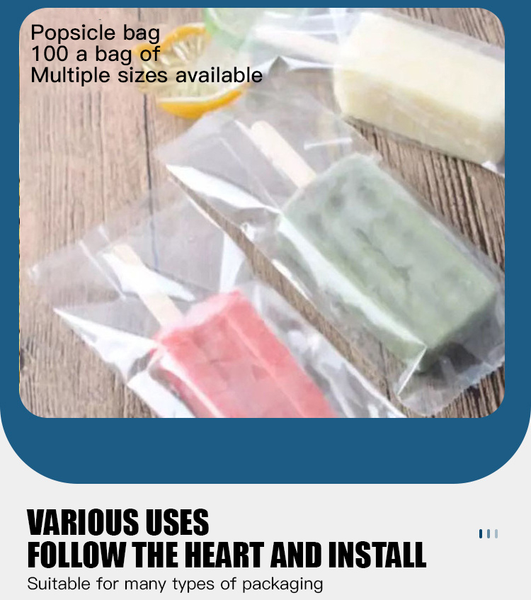Transparent Popsicle Ice Cream Packaging with Customizable Color and LFGB Certificate