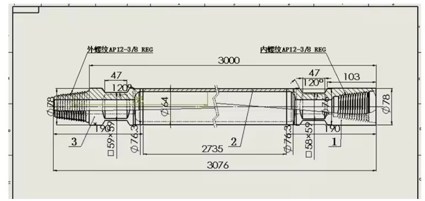 Easy Connect #89 Carbon Steel Drill Extension Rod For Water Water Well Drilling Rig