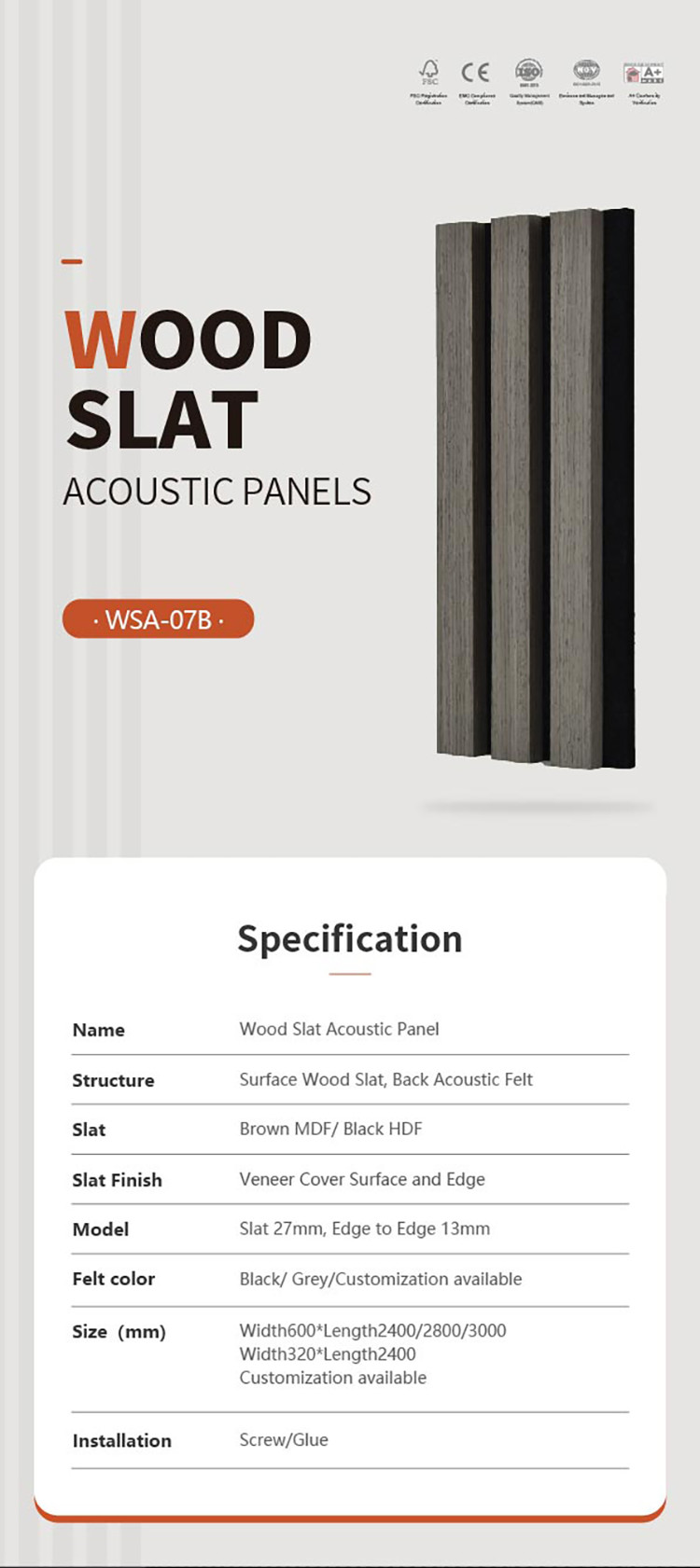 Veneer Wood Slat Acoustic Wood Panels For Walls Soundproof Banding Factory Supplier