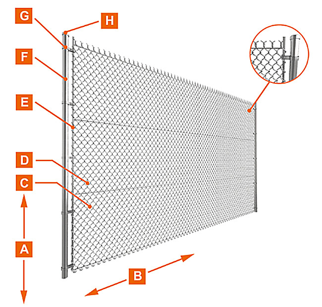 OHSAS 6 Foot 9 Gauge Chain Link Fence Cyclone Wire Fence