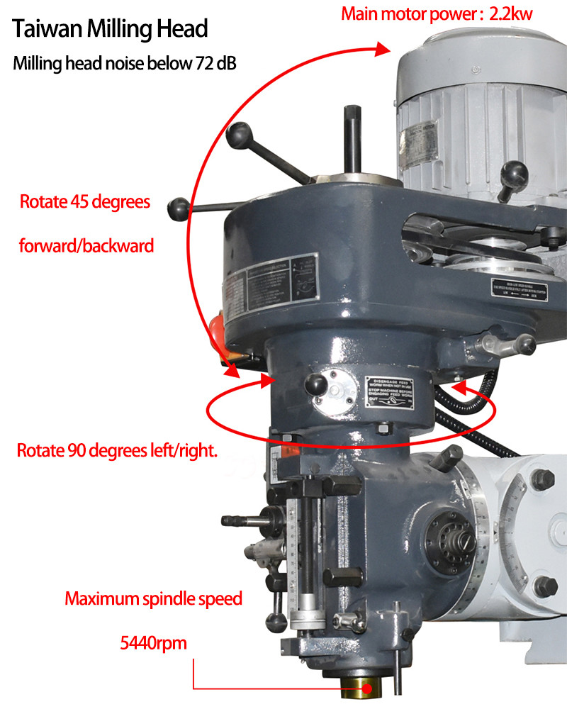 Vertical Horizontal Turret Milling Machine 5HW With Turret Milling Head