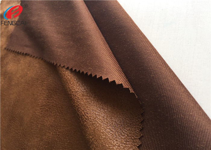 Super Soft Brushed Microfiber Suede Upholstery Fabric , Bronzing Sofa Fabric