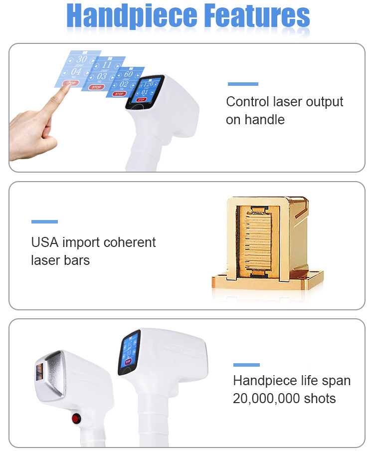808nm Single Wavelength Fiber Laser Hair Removal Machine High Laser Power Longer Wavelength