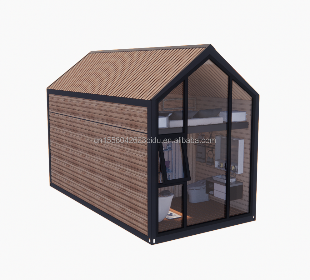 Detachable Wooden Mobile House with 50/75/100mm Wave Sandwich Panel Walls and Modern Design Style Loft Bedroom Included
