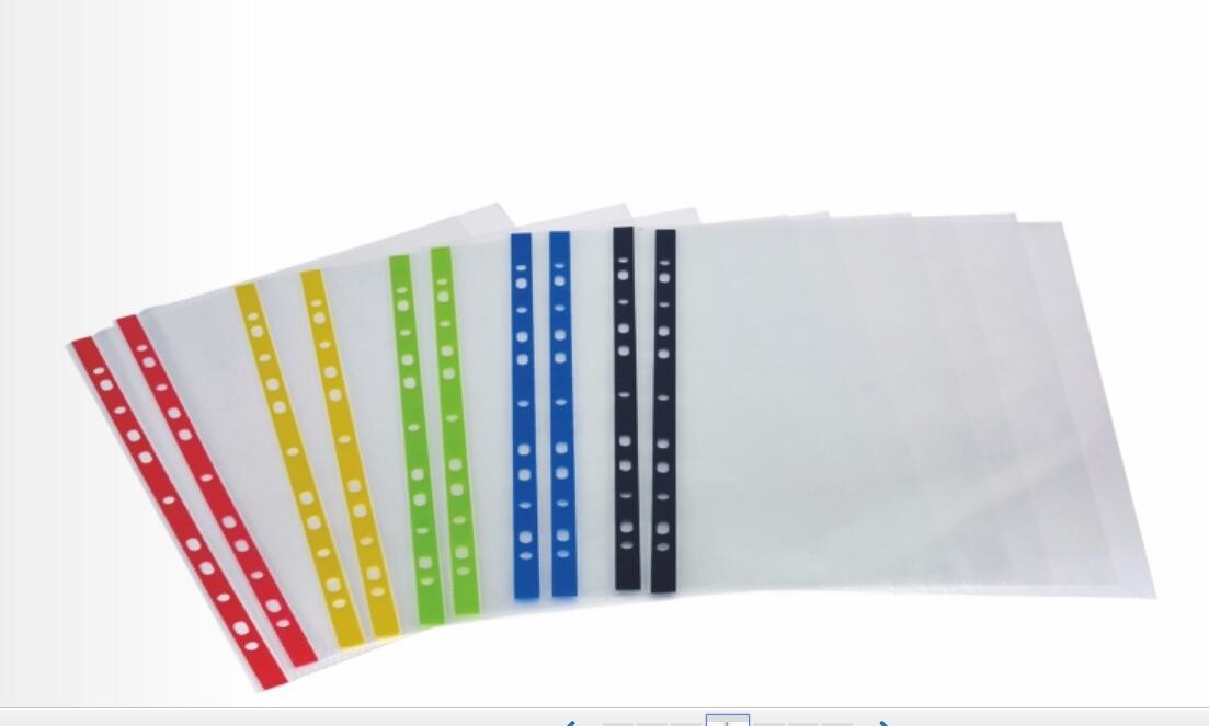 11 holes A4 PP Color Sheet Protector Page Protector for office documents