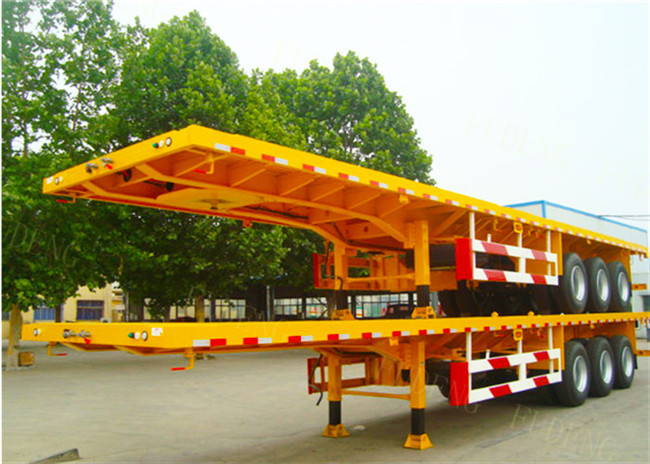 20 Ft 40 Ft 45 Feet Flatbed Semi Trailer Platform High Bed Trailers For Container Delivery