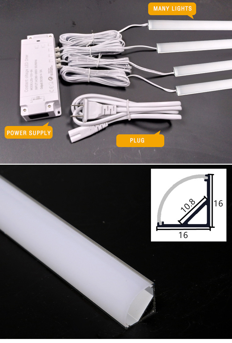 Modern Anodized Aluminum Surface Mounted LED Cabinet Lights