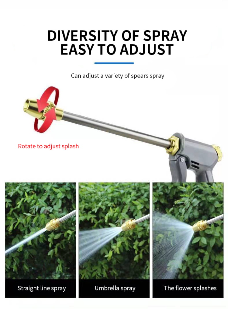 7.5/15/22/30M High Pressure Car Cleaning Spray Gun For Lawn & Garden Irrigation