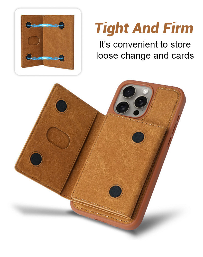 Pu Leather Mobile Case Cover Magnetic Magsafe Shockproof For IPhone 16 15