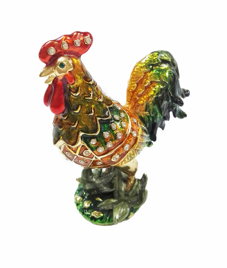 Decorative Alloy Rooster Jewelry Boxes High quality rooster shape jewelry box
