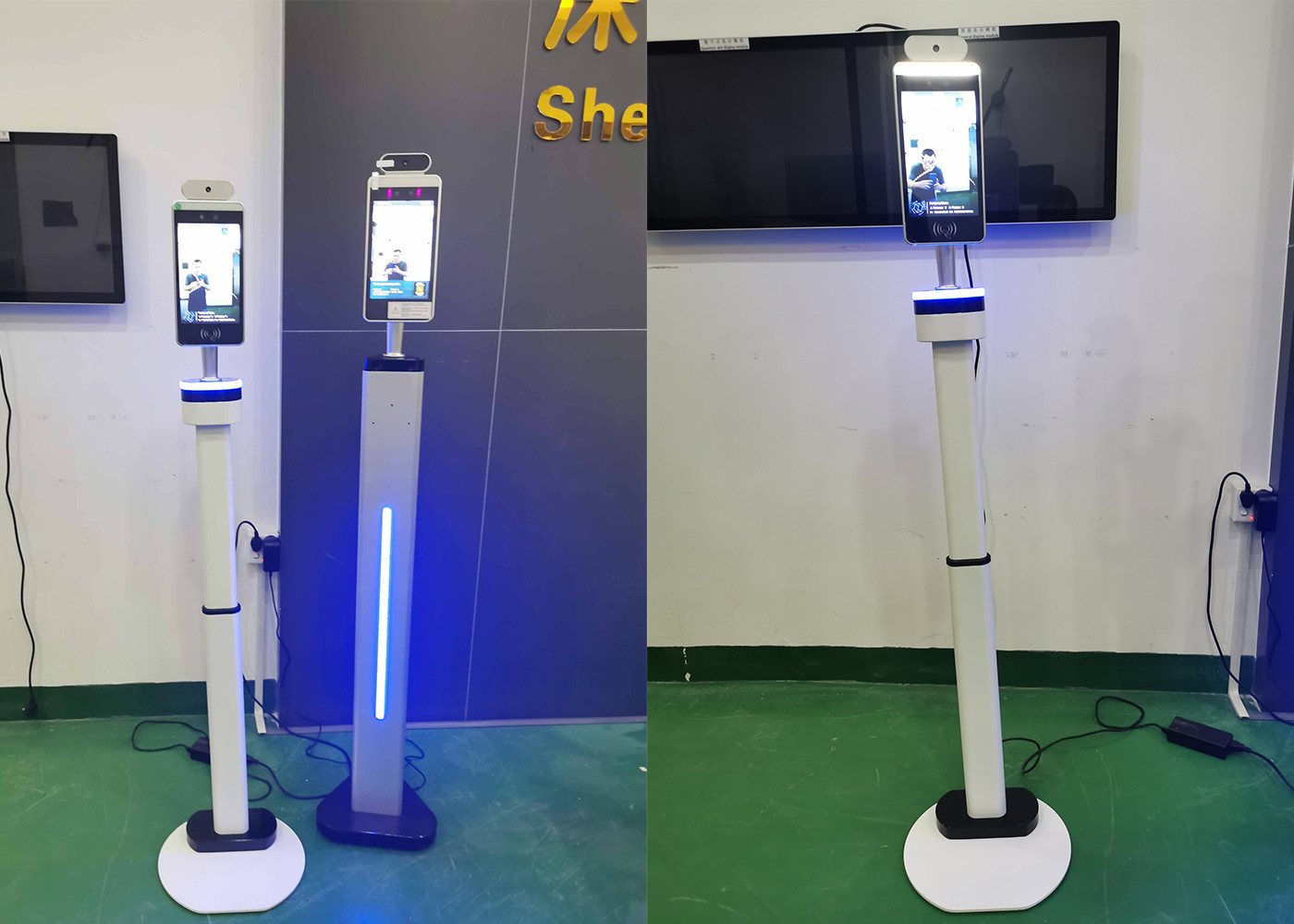 Capacitive Touch 200W Pixels Face Recognition access control system Temperature Measurement kiosk thermal scanner