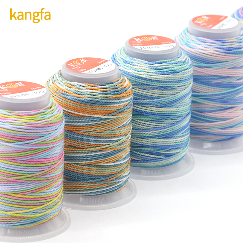 30g 15ply Spun Polyester Thread for High Tenacity Rainbow Weaving Crafts from Supply