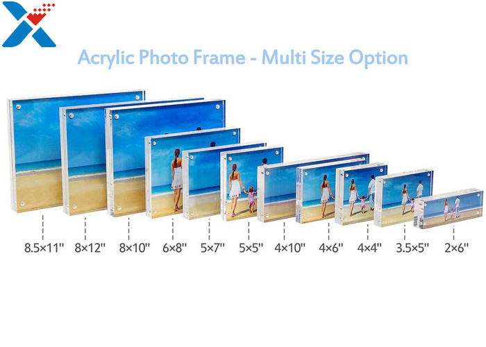 Magnet Clear Acrylic Photo Frame Creative ARC Shape PMMA Pictures Table Frame