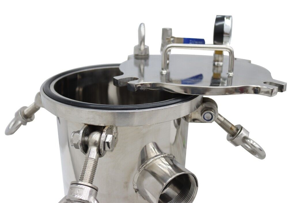 62KG 304 Stainless Steel Bag Filter Housing for Restaurant Solid-Liquid Separation 120PSI