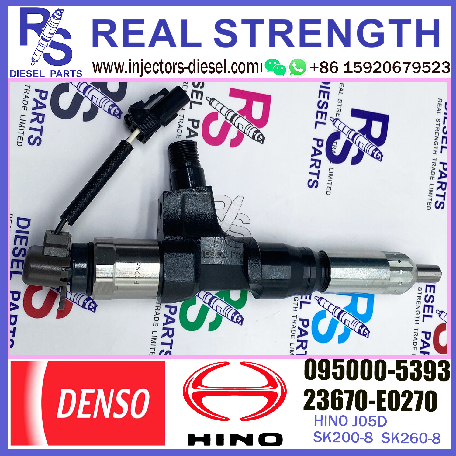 For HINO J05D Common Rail Fuel Injector 095000-5391 095000-5392 095000-5393 23670-78060 23600-78061 23670-E0270