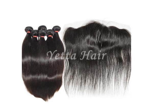 Quality Lace Frontal Closure Brazilian Straight Hair Weave Soft And Luster for sale
