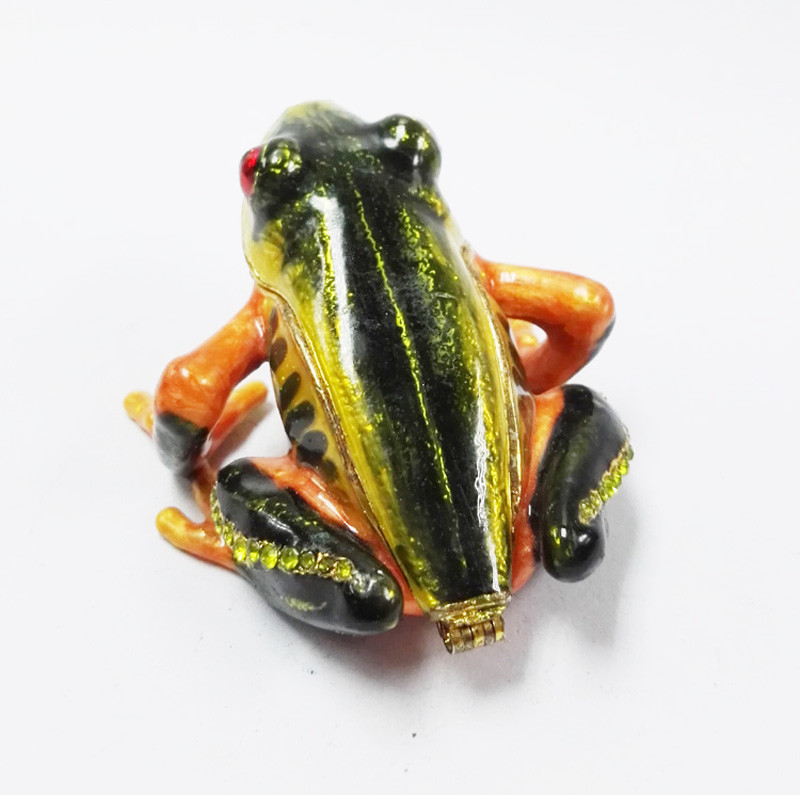 Bejeweled Big Belly Frog Jewelry Trinket Box Bejeweled Frog Jewelry Box Green Frog Trinket Box Decorative Frog Jewelry