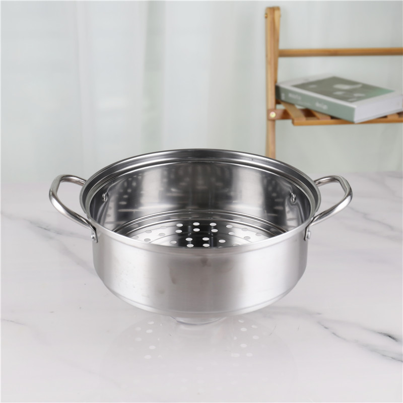 Restaurants Two Layer Stainless Steel Soup Pot Multi Layer With Glass Lid