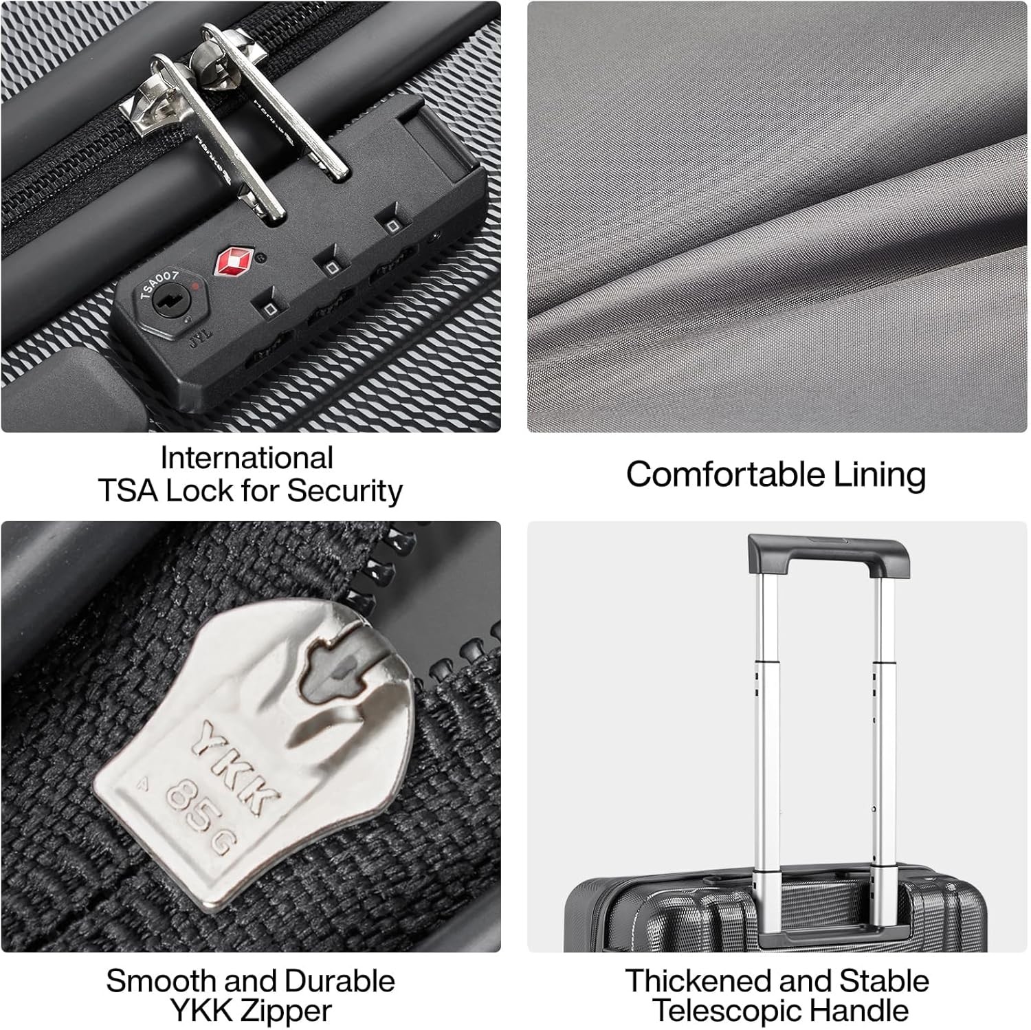 Sets 2 piece Carry On Luggage with Wheels PC Hard Shell Suitcases Lightweight Checked Tsa Luggage Large Travel Suitcase