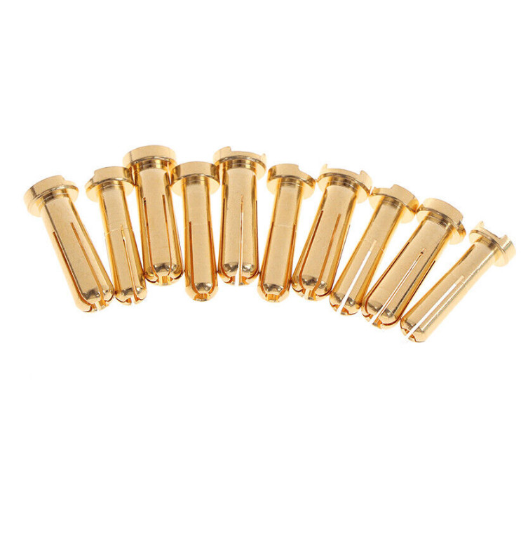 4/5mm Bullet Banana Plug Connector Male Female Gold Plated For RC Battery Part