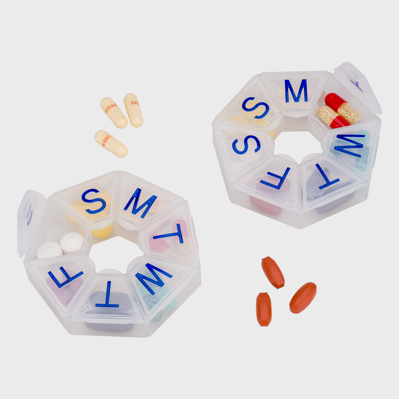 7 Petal Colorful Weekly Medicine Organizer 2 Times A Day Pill Box MDSAP