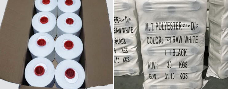 Raw White 150D/3 Tex45 TKT60 Polyester Sewing Thread with Low Shrinkage and Durability