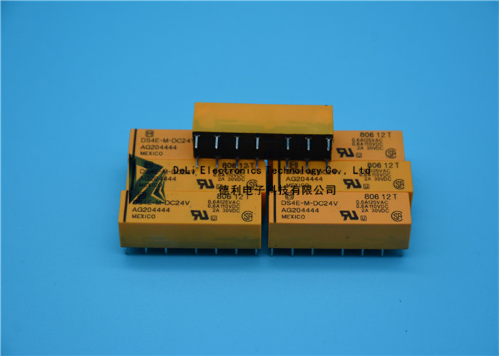 DS4E M DC24V Low Signal Relay , PCB 2A 4PDT Non Latching Relay High Sensitive