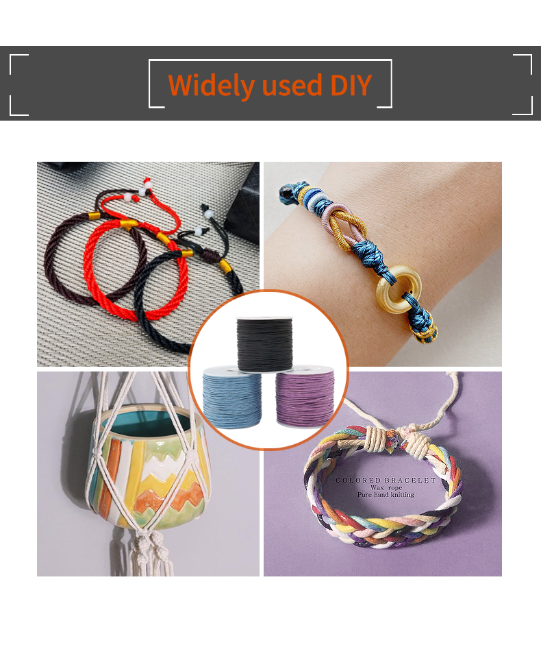 60g Weight Multi Colors Round Waxed Thread for Universal Hand Knitting Jewelry Accessories