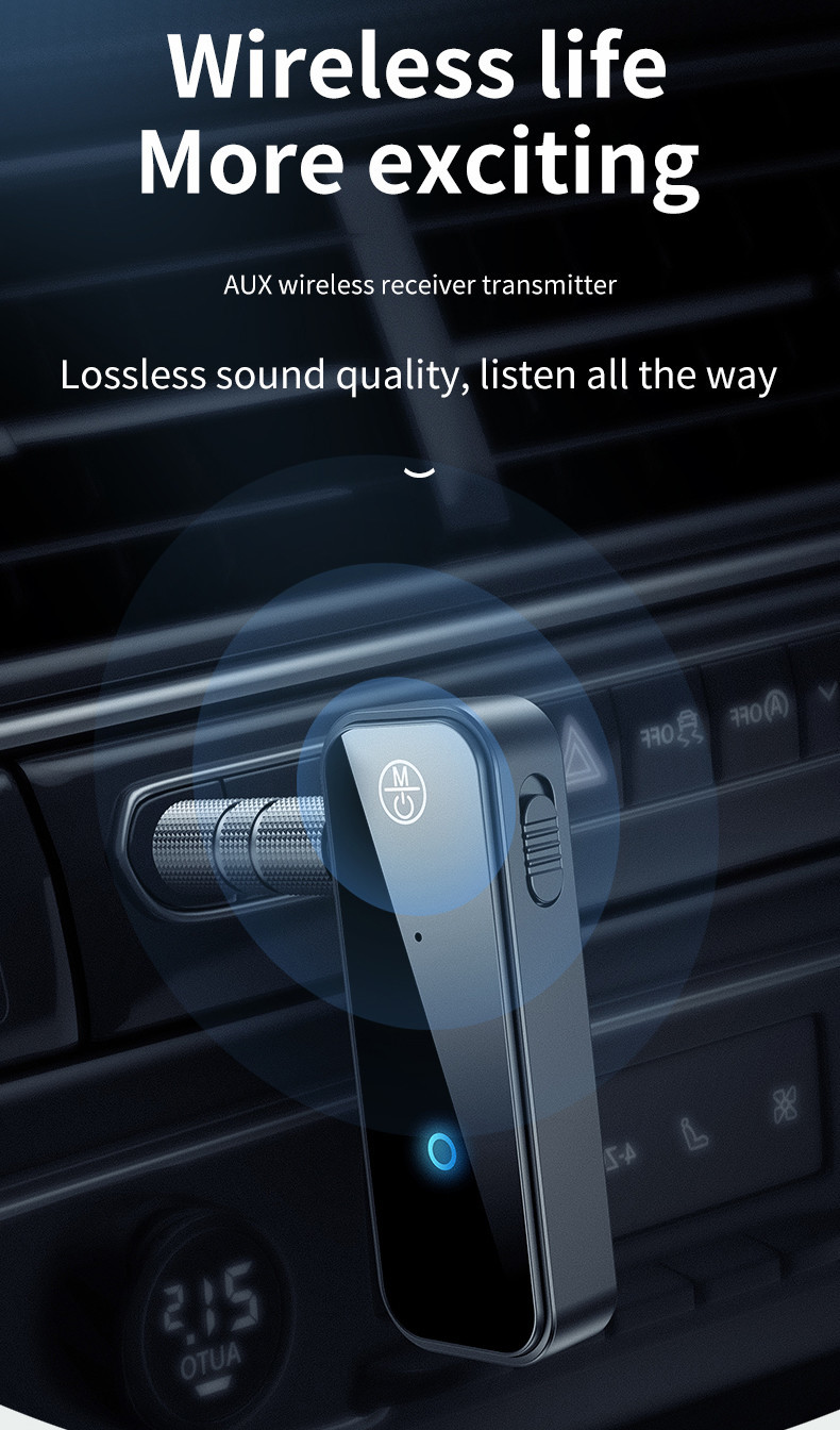 RoHS 2.4GHz Bluetooth Car Kit Aux 0.37OZ Lightweight Bluetooth To Aux Adapter