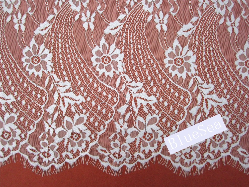 Green Environmental Protection Eyelash Lace Fabric for Wedding Dress