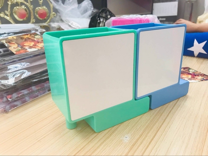 Custom Blank Plastic Sublimation Pen Holder With Metal Insert Sublimatio Pencil Vase