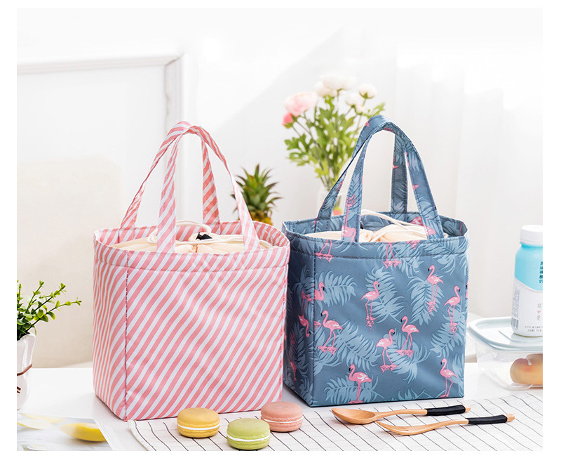 Flamingo Print D13cm Insulated Lunch Cooler Bags