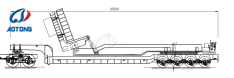 50m Wind Blade Transport Trailer with All Wheel Drive and Standard 28Ton Landing Gear