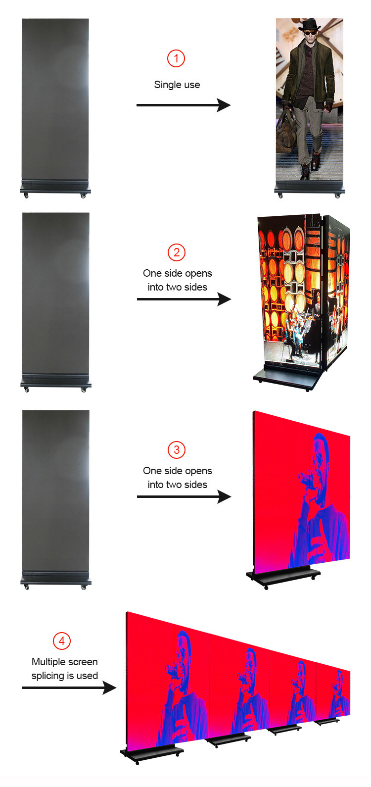 3840hz Double Side Indoor Led Poster P2.5 Led Screen Display