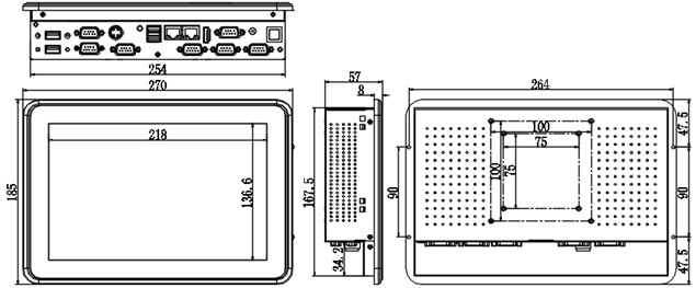10.1" Panel PC , capacitive touch screen , industrial touch panel PC computer , J1900 , 2LAN , 6COM , IPPC-1206TW1